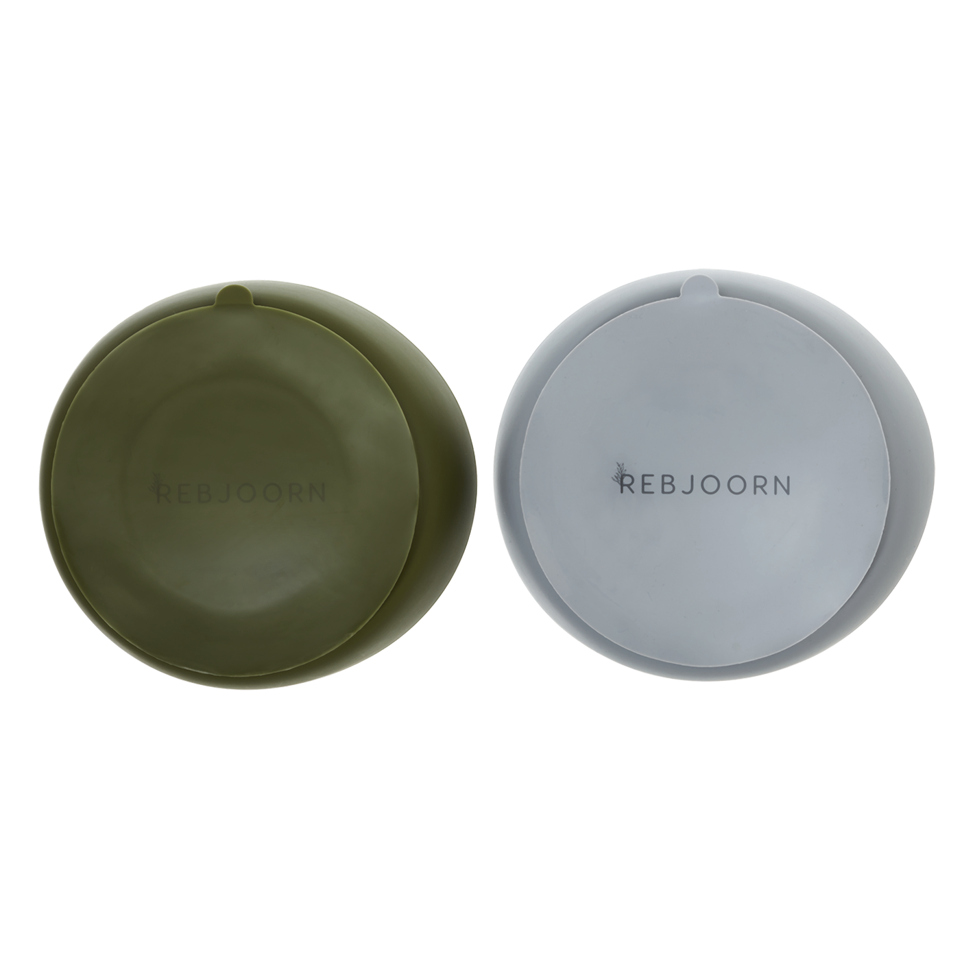Rebjoorn - Paquete de 2 cuencos de succión verde y gris